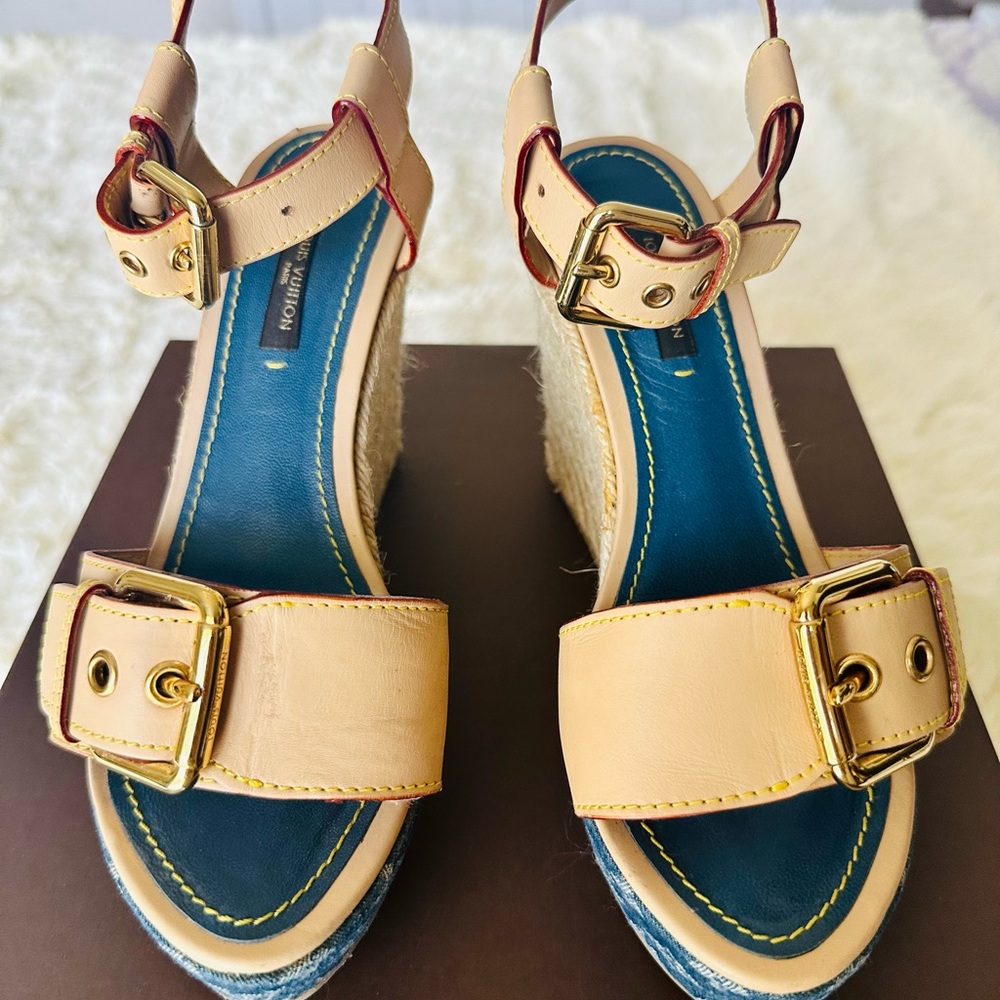 Authentic Louis Vuitton Wedge Sandals